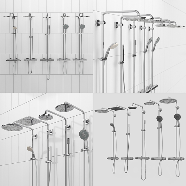 GROHE shower systems | Rainshower set 37 3ds Max - thumbnail 3