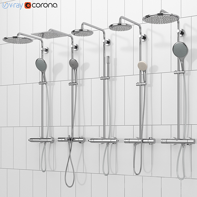 GROHE shower systems | Rainshower set 39 3ds Max - thumbnail 1