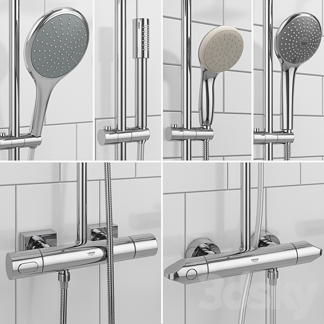 GROHE shower systems | Rainshower set 39 3ds Max - thumbnail 2