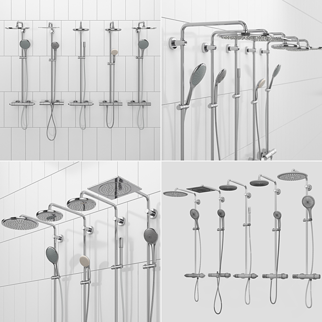 GROHE shower systems | Rainshower set 39 3ds Max - thumbnail 3