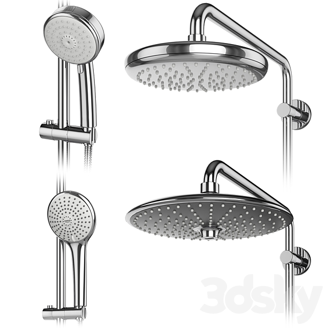 GROHE shower systems set 105 3DS Max Model - thumbnail 3