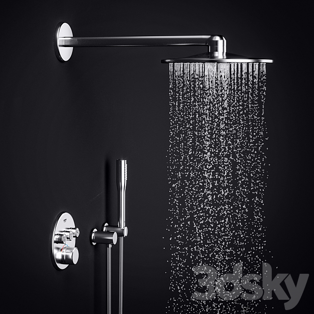 Grohe SmartControl Concealed Shower System 3DS Max Model - thumbnail 3