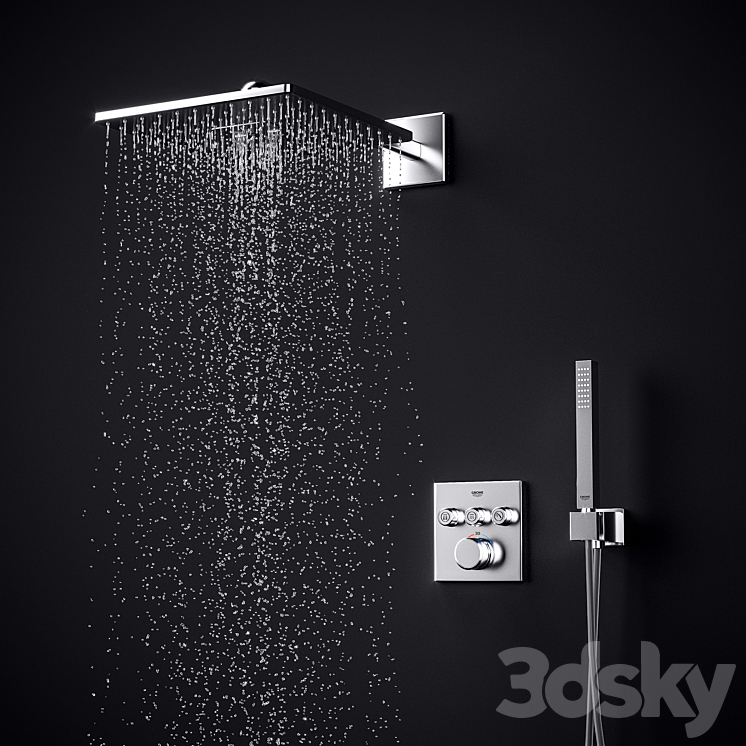 Grohe SmartControl Cube Shower System 3DS Max - thumbnail 2