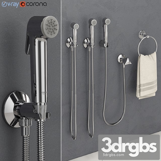 Grohe Tempesta F Hygienic Shower Head Trigger Spray 30 Sena Trigger Spray 35 3dsmax Download - thumbnail 1