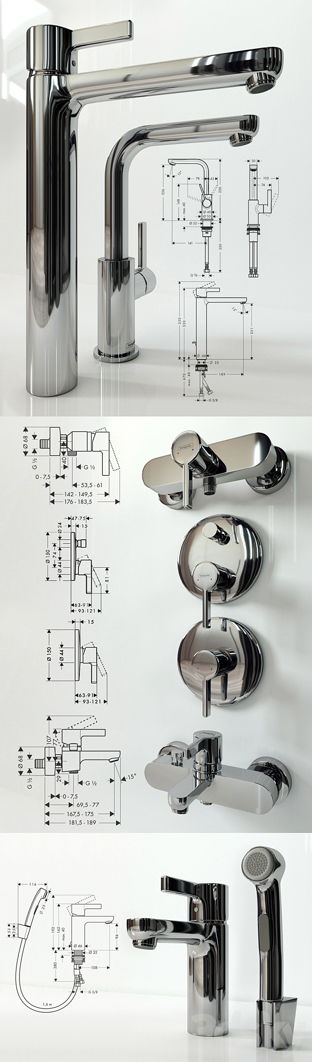 Hansgrohe Metris 3DS Max Model - thumbnail 2