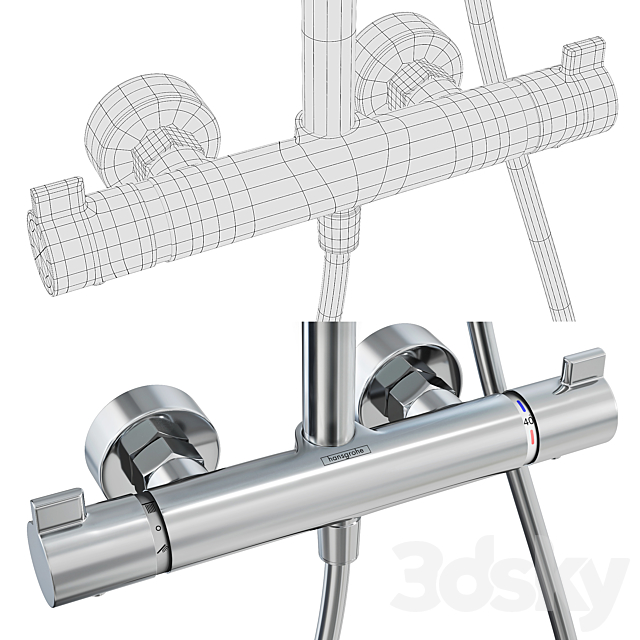 Hansgrohe Raindance Select S Showerpipe 300 2jet 3ds Max - thumbnail 3