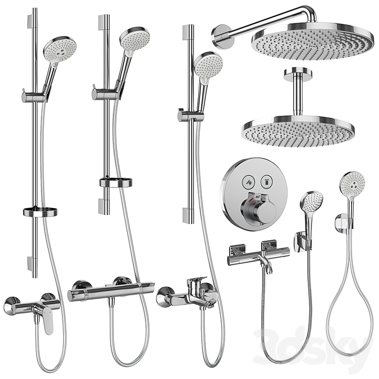 Hansgrohe set 160 mixers and shower systems 3DS Max - thumbnail 1