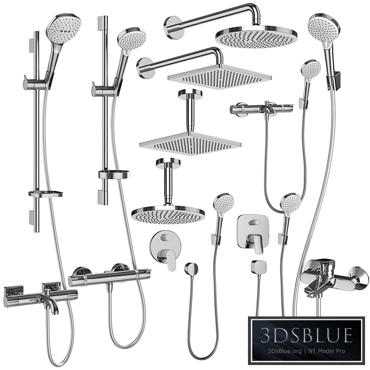 Hansgrohe set 162 mixers and shower systems 3DS Max - thumbnail 3