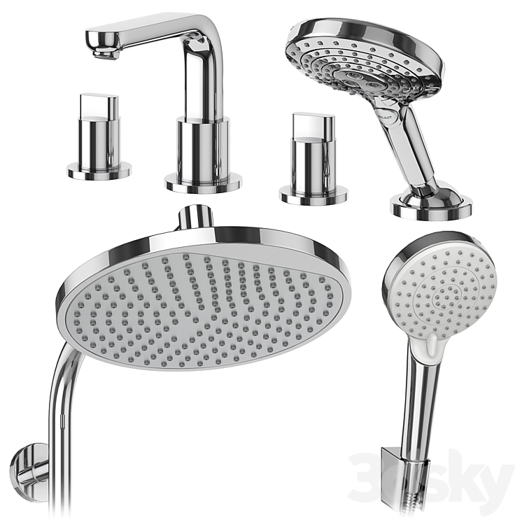 Hansgrohe set 175 mixers and shower systems 3DS Max Model - thumbnail 2