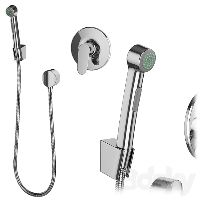 Hansgrohe set 178 mixers and shower systems 3DS Max Model - thumbnail 3