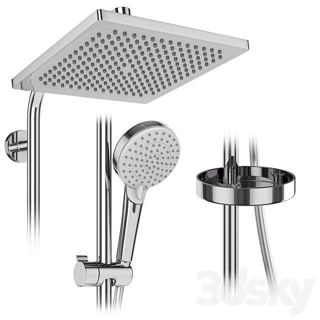 Hansgrohe set 178 mixers and shower systems 3DS Max Model - thumbnail 7