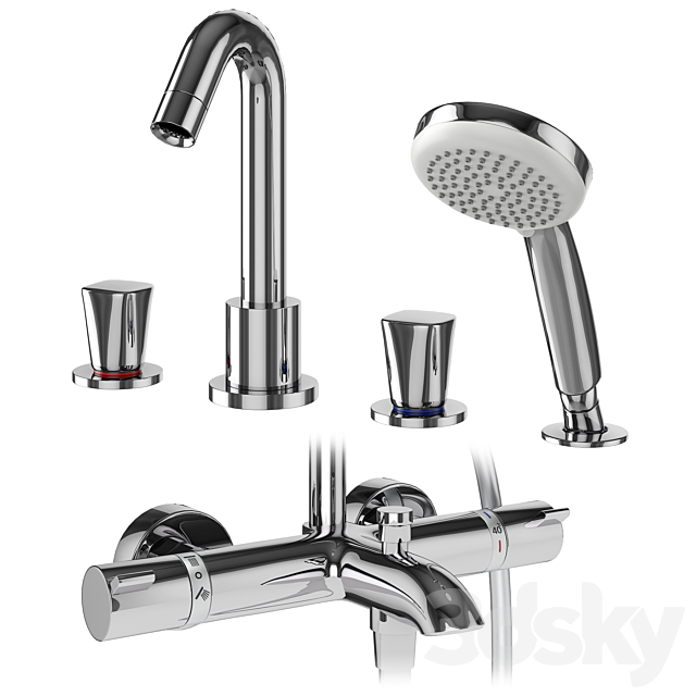 Hansgrohe set 179 mixers and shower systems 3ds Max - thumbnail 2