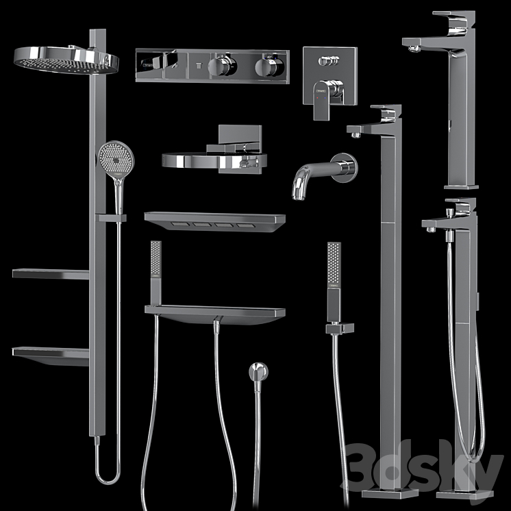 Hansgrohe set Rainfinity Metropol 3DS Max - thumbnail 2