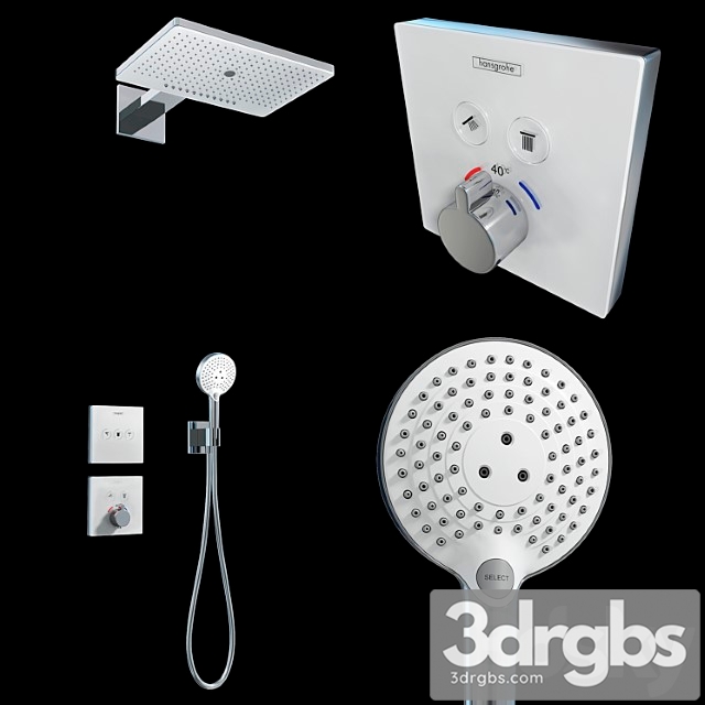 Hansgrohe Shower Rainmaker Select 460 3 Jet 3dsmax Download - thumbnail 1