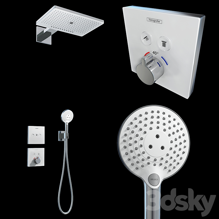 Hansgrohe Shower Rainmaker Select 460 3jet 3DS Max - thumbnail 1