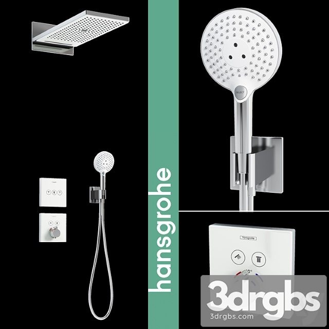 Hansgrohe Shower Rainmaker Select 580 3 Jet 3dsmax Download - thumbnail 1