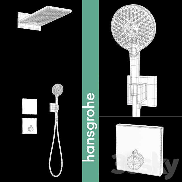 Hansgrohe Shower Rainmaker Select 580 3jet 3DS Max Model - thumbnail 2