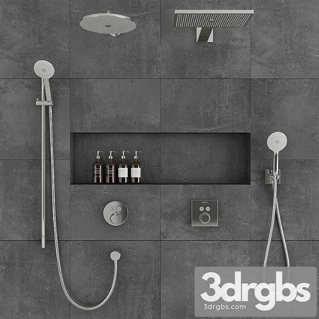 Hansgrohe Shower System 3dsmax Download - thumbnail 1