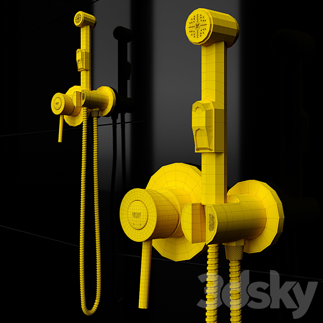 Hygienic shower Grohe BauClassic 124434 3DS Max Model - thumbnail 3