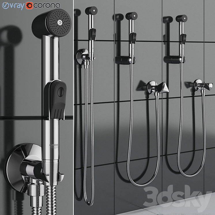 Hygienic shower GROHE Trigger Spray 3DS Max - thumbnail 1