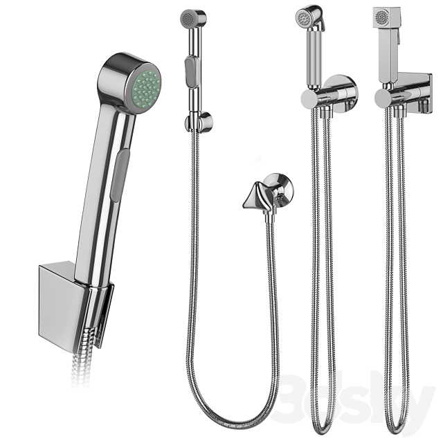 Hygienic shower Hansgrohe and Bossini set 158 3DS Max Model - thumbnail 3