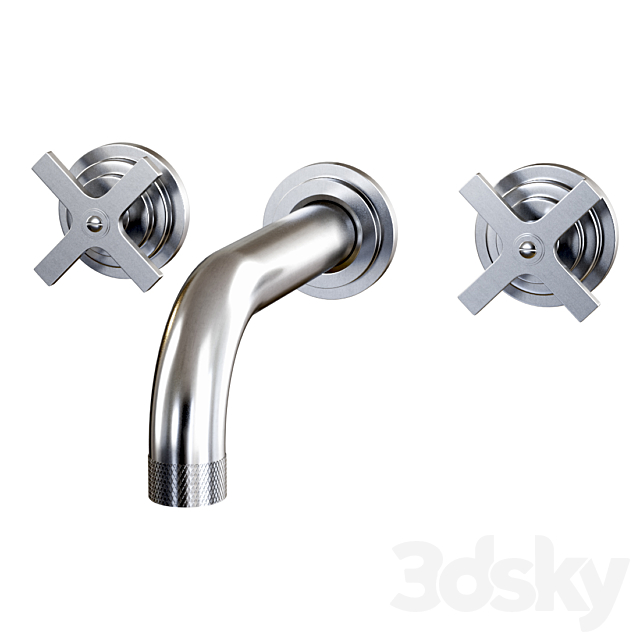 Landmark Industrial wall mounted mixer V7K17-3XF-CP by Samuel Heath _ Wall mounted mixer 3DS Max Model - thumbnail 2