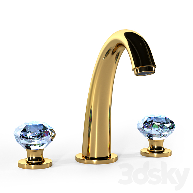 Maier Rock sink mixer with Swarovski crystals 3ds Max - thumbnail 1