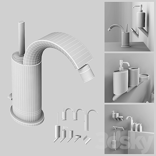 Mixers and accessories GESSI Ovale 3DS Max Model - thumbnail 2