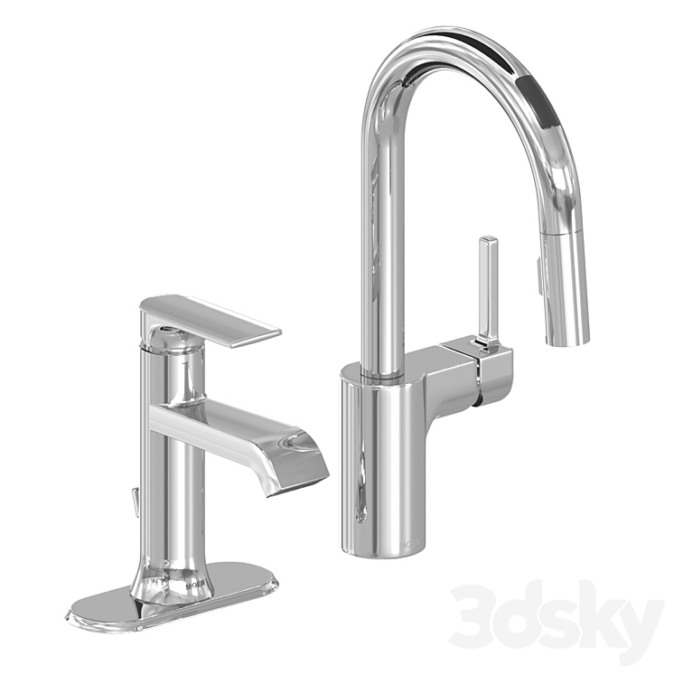 Moen bathroom kitchen faucet tap 3DS Max Model - thumbnail 1