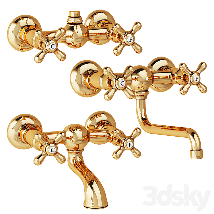 Nicolazzi Nuova Brenta shower faucets 3DS Max Model - thumbnail 2