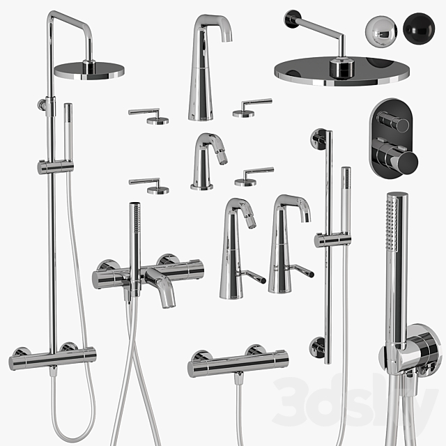 Nobili Liquid shower and faucets set 3DS Max Model - thumbnail 2