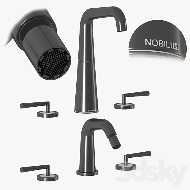 Nobili Liquid shower and faucets set 3DS Max Model - thumbnail 4