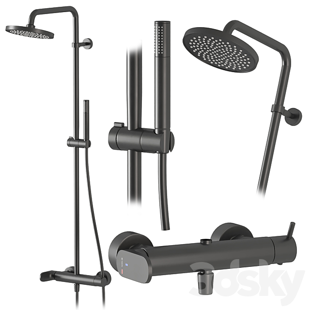 Nobili YOYO shower and faucet set 3ds Max - thumbnail 3