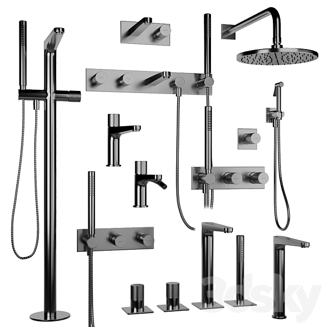 Omnires bathroom faucet set 3ds Max - thumbnail 3