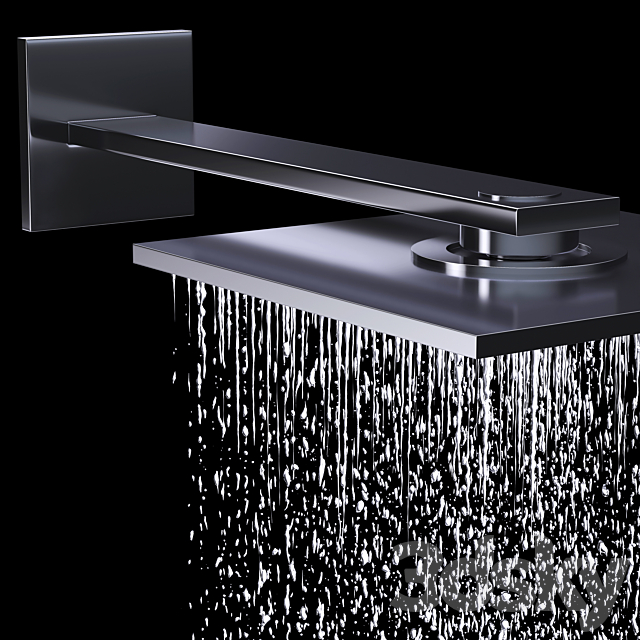 Overhead shower 300_300 2jet with shower arm 3ds Max - thumbnail 2