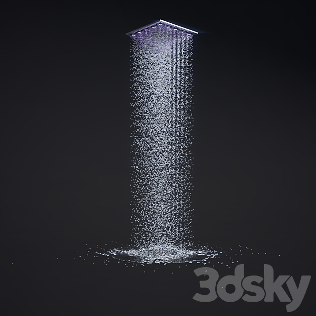 Overhead shower 3DS Max Model - thumbnail 1