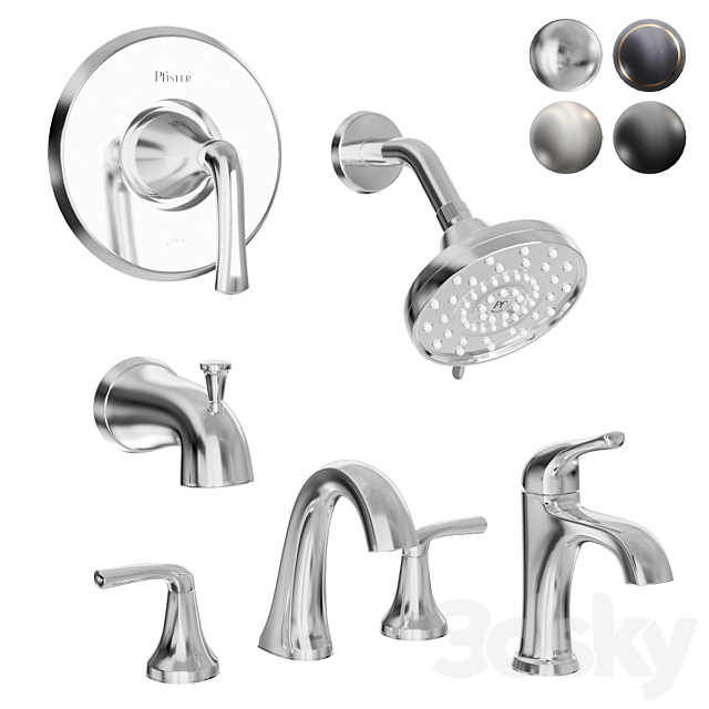 Pfister Ladera Shower and Faucets 3DS Max Model - thumbnail 2