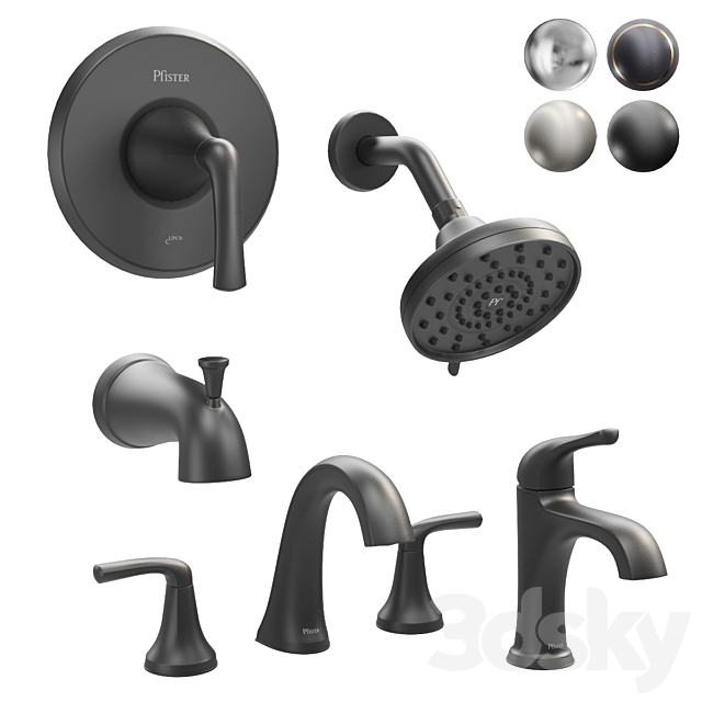 Pfister Ladera Shower and Faucets 3DS Max Model - thumbnail 3