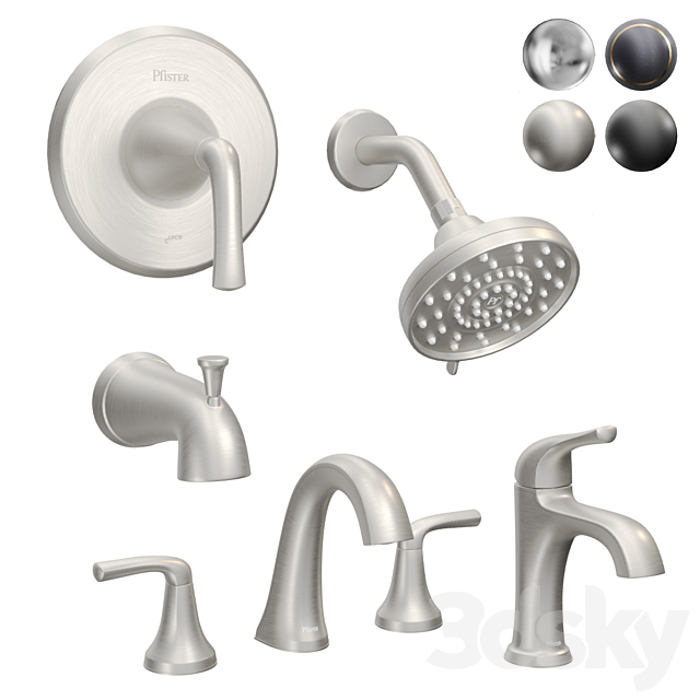 Pfister Ladera Shower and Faucets 3DS Max Model - thumbnail 4