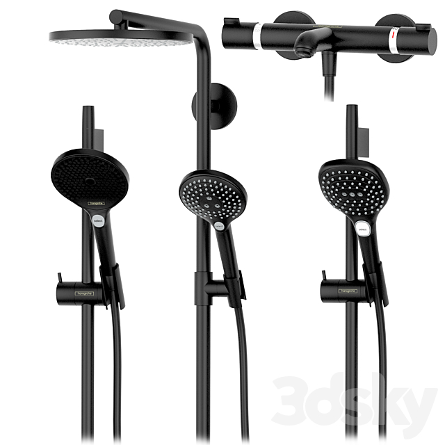 Refill HANSGROHE Set 1 | Ecostat | Metropol | Talis with adjustable shower head 3DS Max Model - thumbnail 3