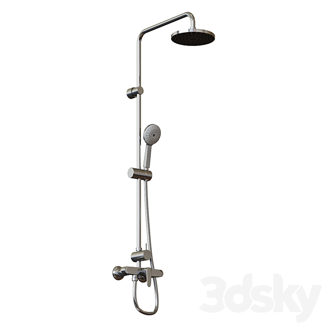 Roca Victoria shower column with overhead shower and single lever mixer 5A9725C00 3ds Max - thumbnail 1