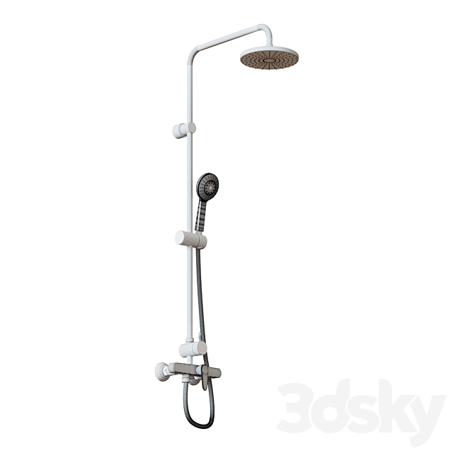 Roca Victoria shower column with overhead shower and single lever mixer 5A9725C00 3ds Max - thumbnail 2