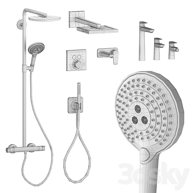 Set Hansgrohe and Axore 3DS Max Model - thumbnail 3