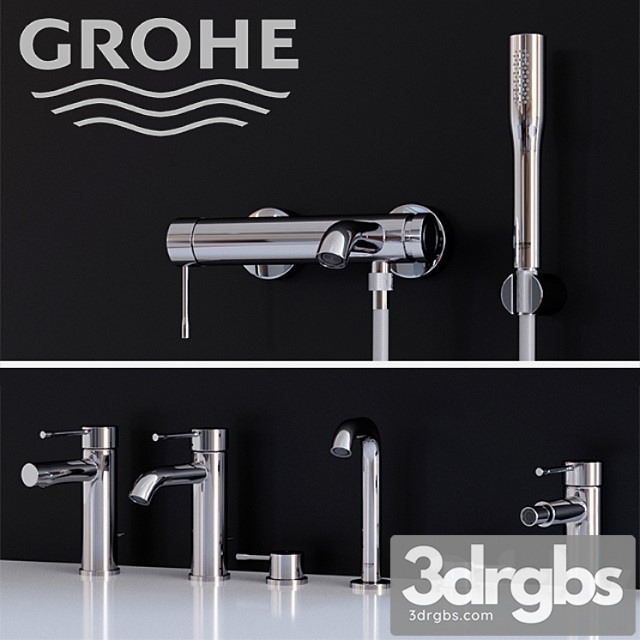 Set mixer Grohe Essence New Part 1 3dsmax Download - thumbnail 1