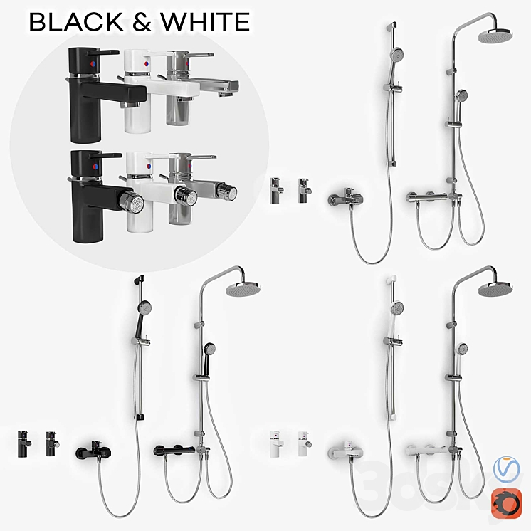 Set of faucets for the bathroom KLUDI ZENTA 3DS Max - thumbnail 1