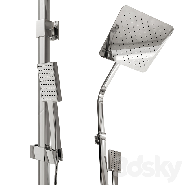 Shower column Gappo G2407 chrome 3ds Max - thumbnail 2