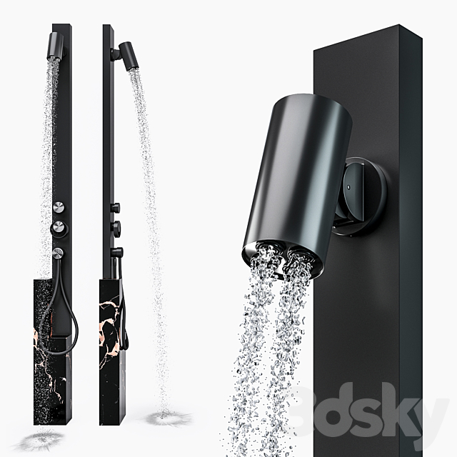 Shower Gessi Outdoor Wellness G02 3DS Max Model - thumbnail 2