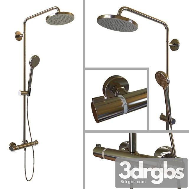 Shower Rack Hansgrohe Croma 160 Showerpipe 3dsmax Download - thumbnail 1