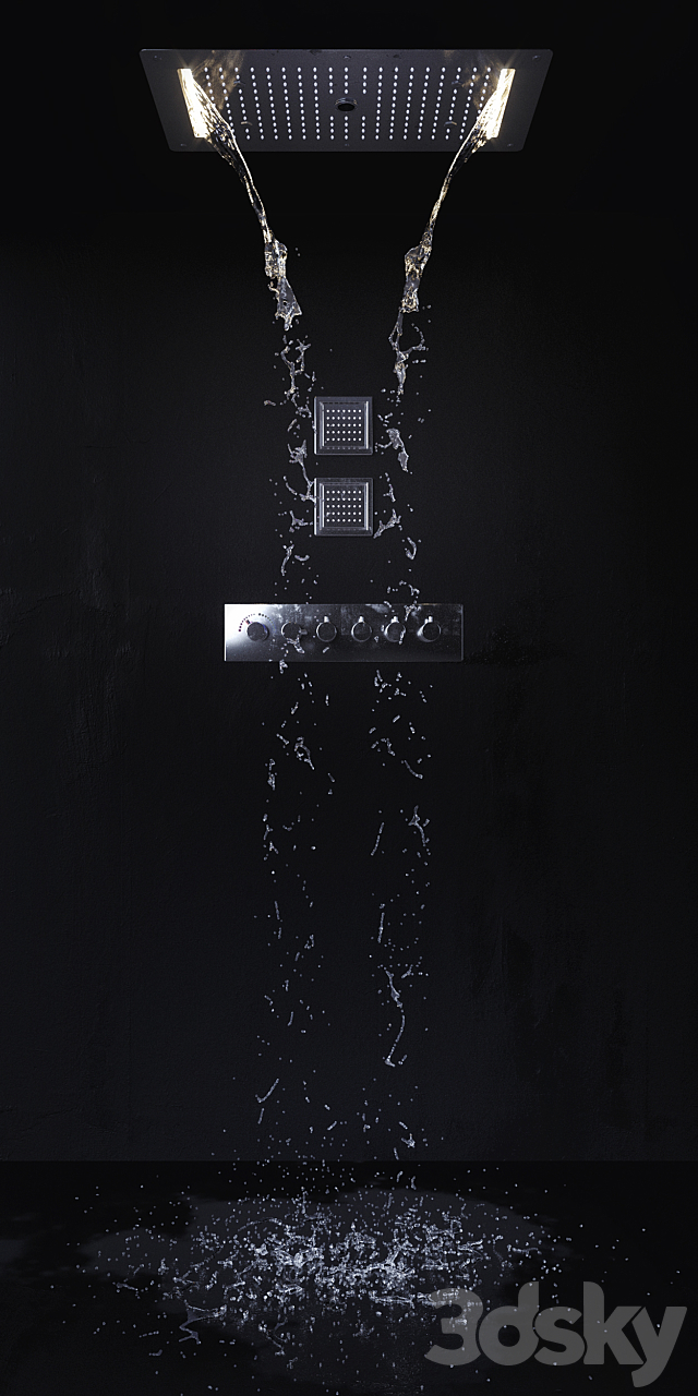 Shower set 3DS Max Model - thumbnail 2