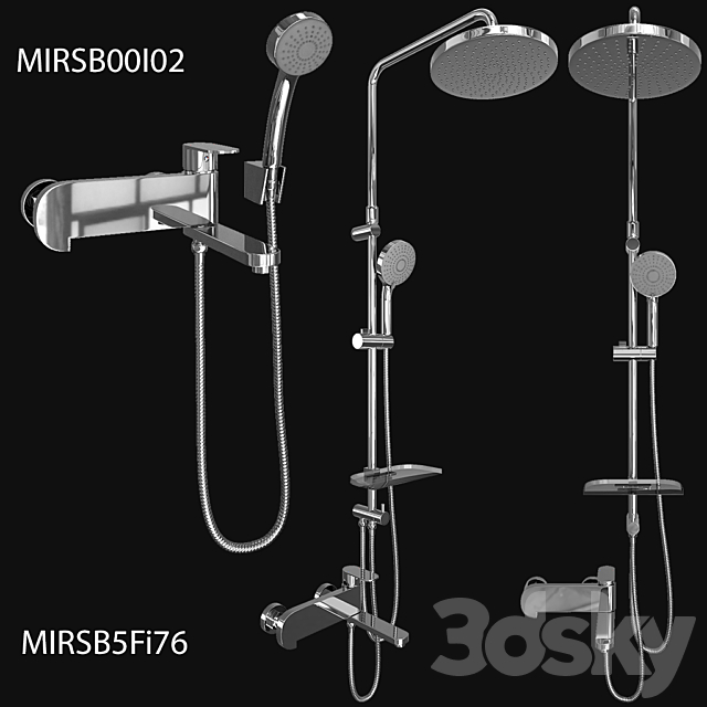 Shower system and bath mixer Iddis Mirro 3ds Max - thumbnail 1